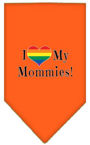 I heart my Mommies Screen Print Bandana Orange Small